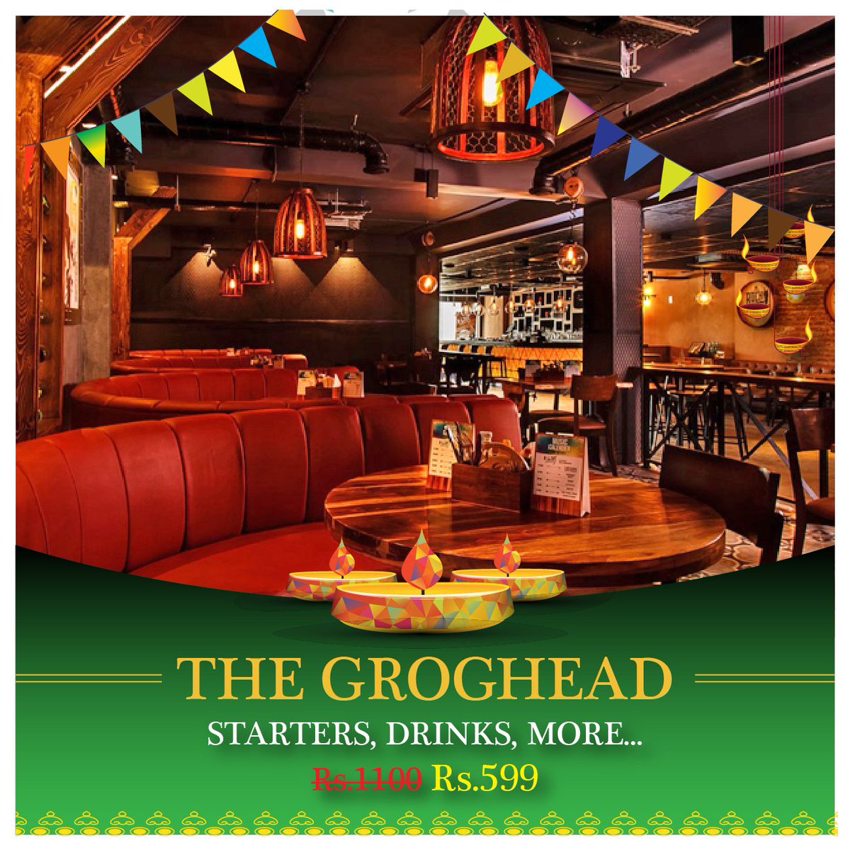 Hungermafia's tweet photo. Get set for NOVEMBER WOW WEEKEND!🌟
1 Starter/Hot appetizer + 2 IMFL Beers/Mocktails for Rs.599 at @TheGroghead #Combo #HungerMafia #WowDeal https://t.co/vrxq1BVTN6