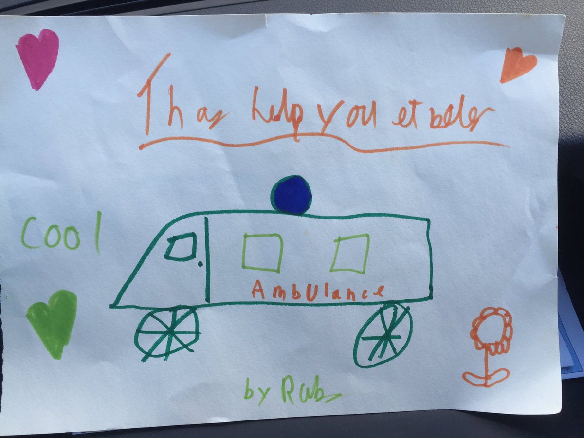 Amb shift today for <a href="/shoulders999/">Joe Emery</a> &amp; <a href="/LDNigelBrown/">Nigel Brown</a> 630 start straight to unwell?cause. Nice to find local art work to get us going #itsago