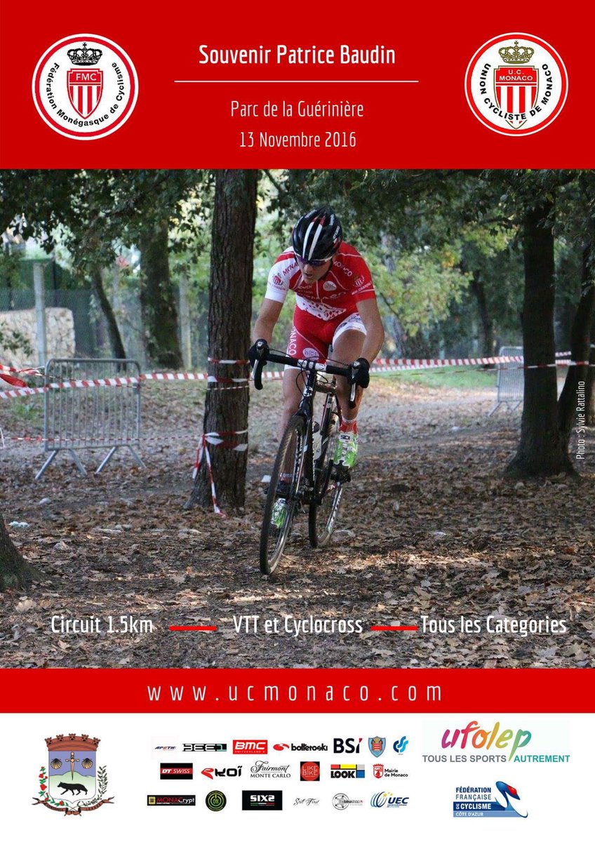 UcMonaco's tweet photo. Souvenir Patrice Baudin 2016
🇫🇷 à bientôt 
🇬🇧 see you soon
🇮🇹 a presto
Info : https://t.co/gGcBjYGA3V
#SPB16 #Cyclocross #VTT #MTB https://t.co/1SgqxCTBz7