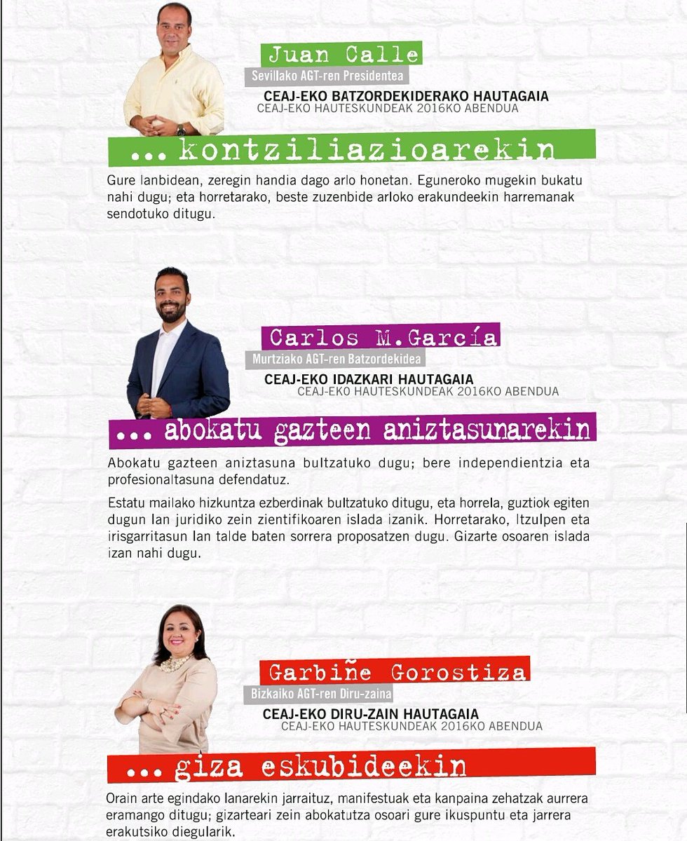 ConstAbogacia's tweet photo. Ezagutu gure programa eta gure taldea #AbokatutzaEraikiz https://t.co/EeDvHHOnco