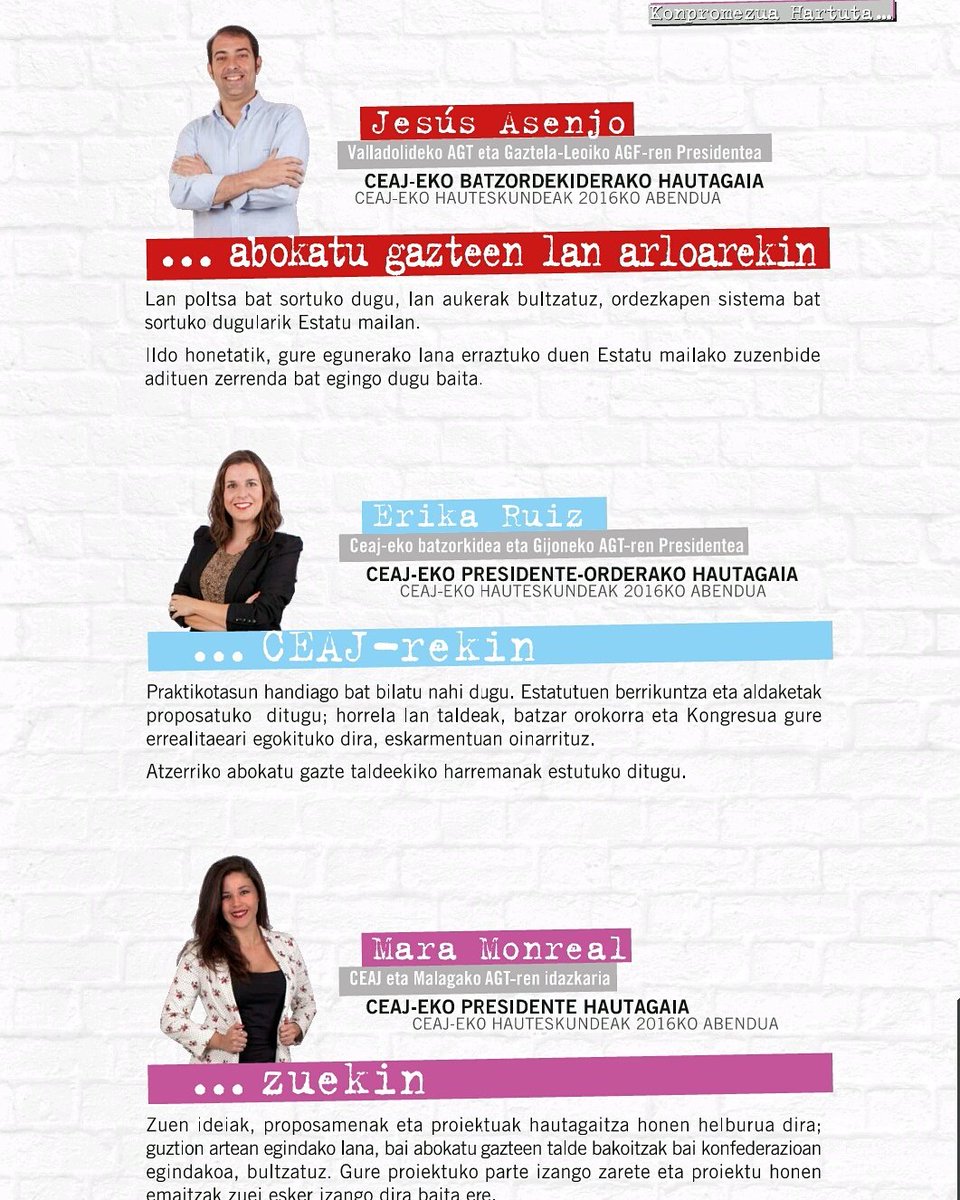ConstAbogacia's tweet photo. Ezagutu gure programa eta gure taldea #AbokatutzaEraikiz https://t.co/EeDvHHOnco