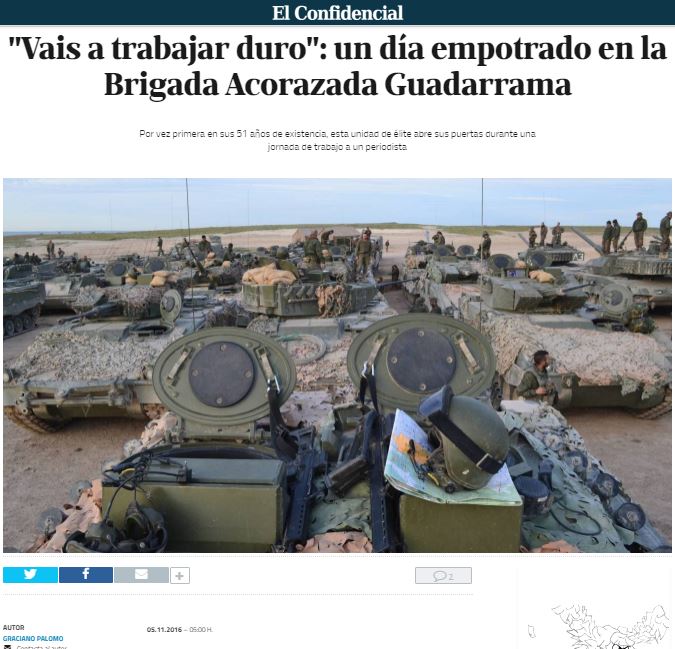 EjercitoTierra's tweet photo. Medio siglo d la Unidad d élite del Ejército:un día empotrado en la Brigada Acorazada Guadarrama
Vía @elconfidencial
https://t.co/DKP2pdkaTt https://t.co/En3TVEUzUk