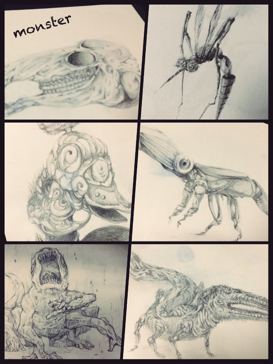 昔々にモンスターをイメージスケッチしたのでてきたから載せておこう 