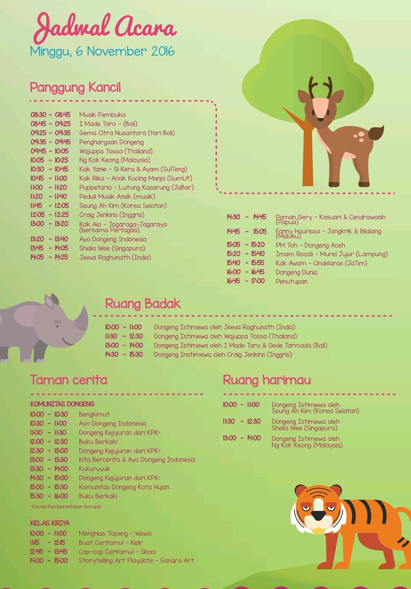 BukuBerkaki's tweet photo. Besok masih ada keseruan di #TamanCerita dan keajaiban lain yang diciptakan oleh para pendongeng di #FDII2016. Ramaikan yuk! https://t.co/K8AT8Dlh5o