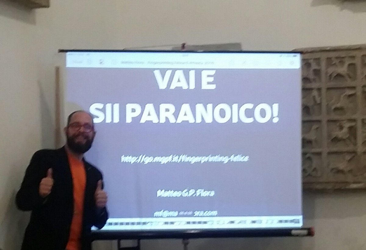 gbgallus's tweet photo. Vai e sii #paranoico! @lastknight a #eprivacy2K16 https://t.co/2DSk7rXNXe