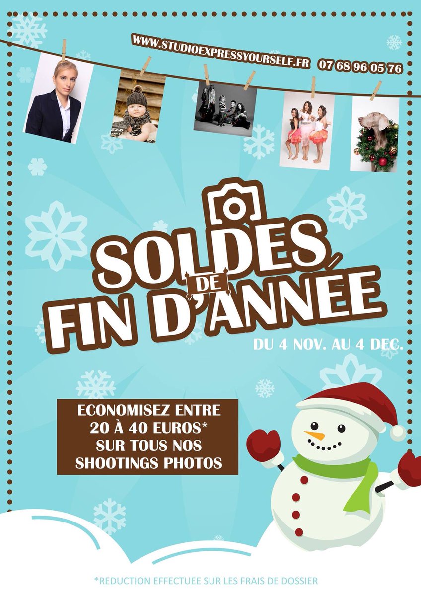 StudioExpressY's tweet photo. #1 Soldes de fin d'année sur nos shooting photos du 04/11 au 04/12 https://t.co/MaD5lZjBML