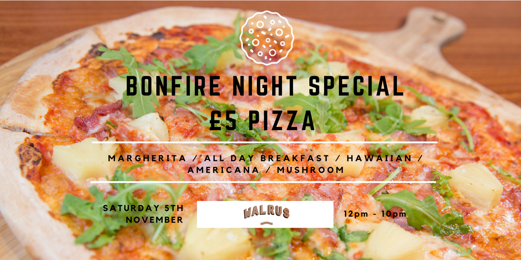 Saturday special - £5 pizza from 12pm until 10pm #BonfireNight #Manchester 🍕