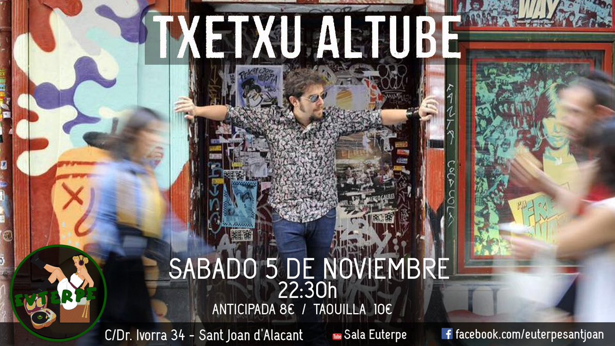 ¿Queréis vivir una #experiencia de las bonitas para pasar el sábado por la noche? <a href="/txetxualtube/">Txetxu Altube</a> mola..y mucho. #IntensiTour #EuterpeEnVivo