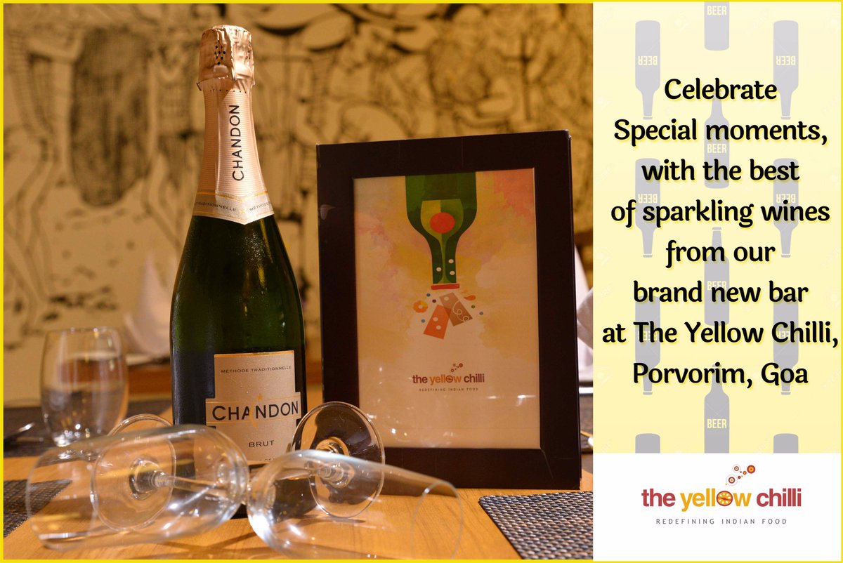 yellowchilligoa's tweet photo. Best of sparkling wines to compliment our cuisine now available at The Yellow Chilli, Porvorim Goa https://t.co/8cLFRgh4jD