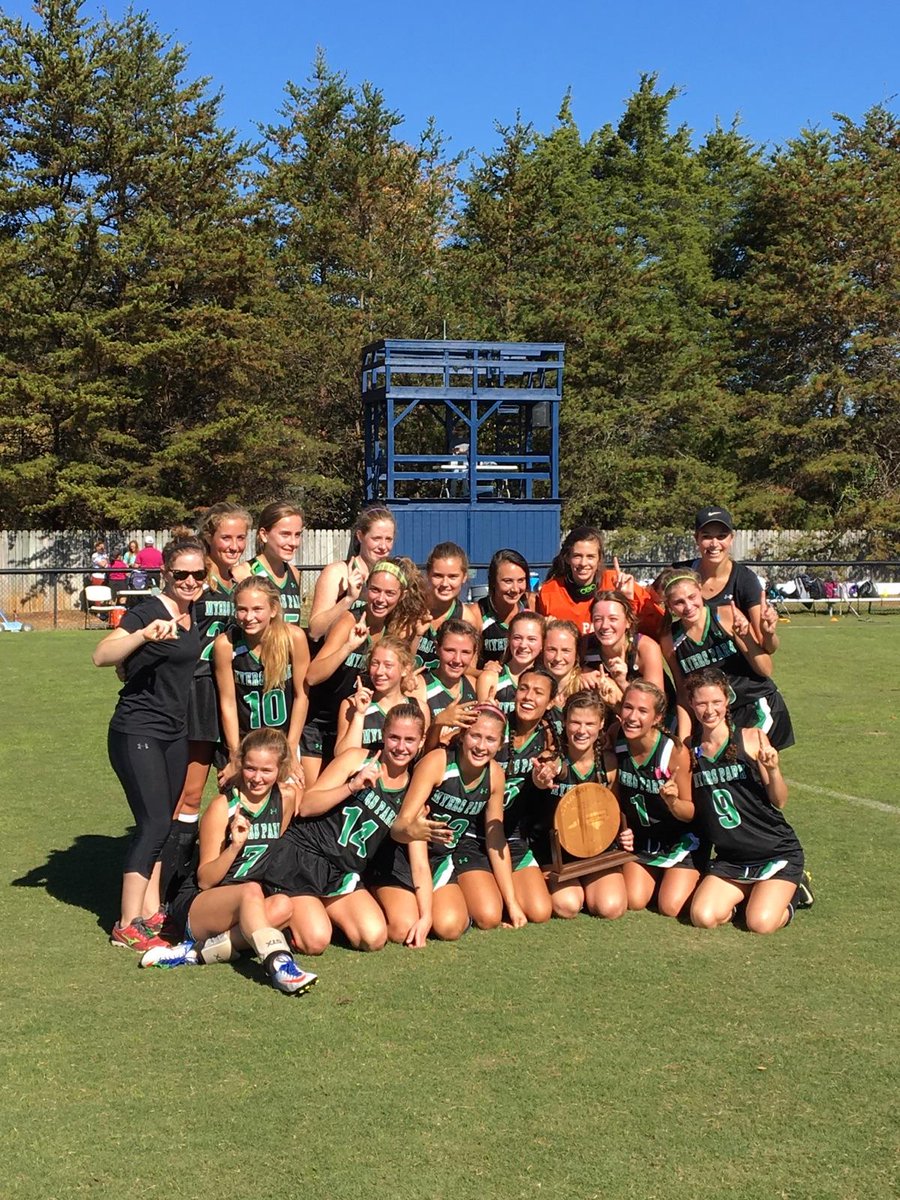 Charlotte's Myers Park HS takes the trophy to the Queen City! NCFHA champ 5-0 over CHHS. Ends ECHHS's 8 year reign. <a href="/MPHSFieldHockey/">MPHSFieldHockey</a>