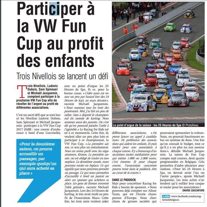 Merci <a href="/LaCapitale_be/">Sudinfo LaCapitale</a> pour l'article ! <a href="/VWFuncupOff/">VWFunCupOff</a> <a href="/PierreHUART/">Pierre HUART</a> #Nivelles #racing