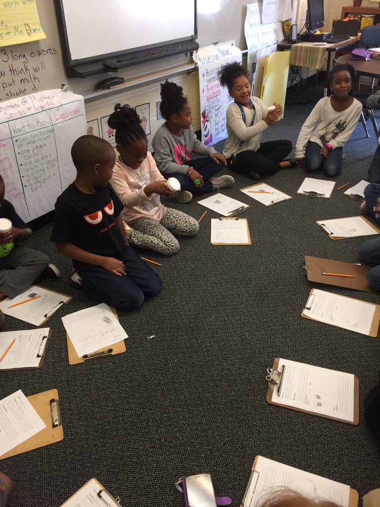 ltefsdaniel's tweet photo. Ms. Daniel's class changing a liquid to a solid. Making butter in science. @gad1127,@RCE_Dolphins https://t.co/hWiyq0Bsw2