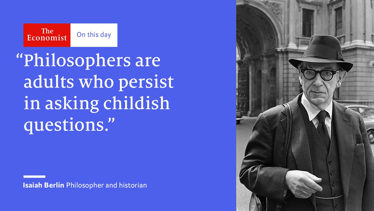 An intellectual jewel of the post-war establishment, Isaiah Berlin died #OnThisDay 1997 econ.st/2fLgAUH