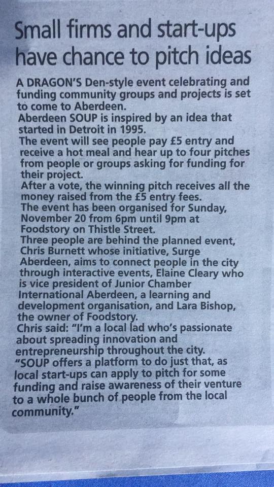 We're featured on Page 6 of today's <a href="/EveningExpress/">Evening Express</a>! #SurgeABDN