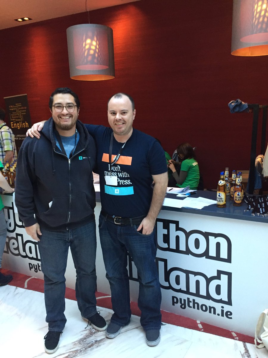 roxymolina's tweet photo. @wpengine at @pycon Ireland 2016! #PyConIE #PyCon #Dublin #Python #PyConIreland @WPEJobs https://t.co/8SfKVHXnhC