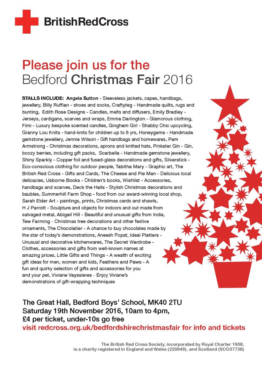 Only two weeks to go until <a href="/BritishRedCross/">British Red Cross 🧡</a> Christmas Fair at Bedford School! Getting excited @SummerhillFShop <a href="/PinksterGin/">Pinkster Gin</a> <a href="/AneeshPopat/">The Chocolatier</a>