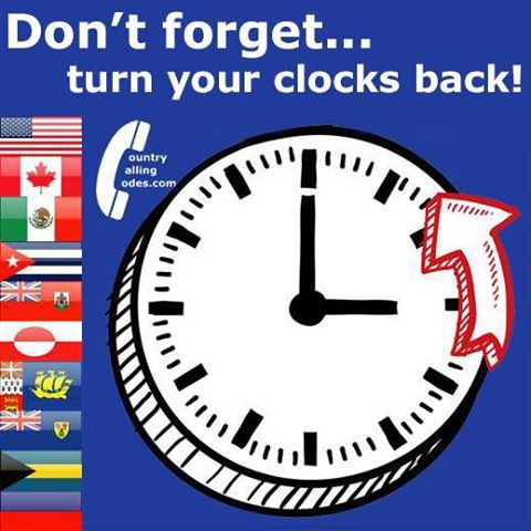 callingcodes's tweet image. Don&apos;t forget to set your clocks back 1 hour tonight! #fallback #daylightsavings