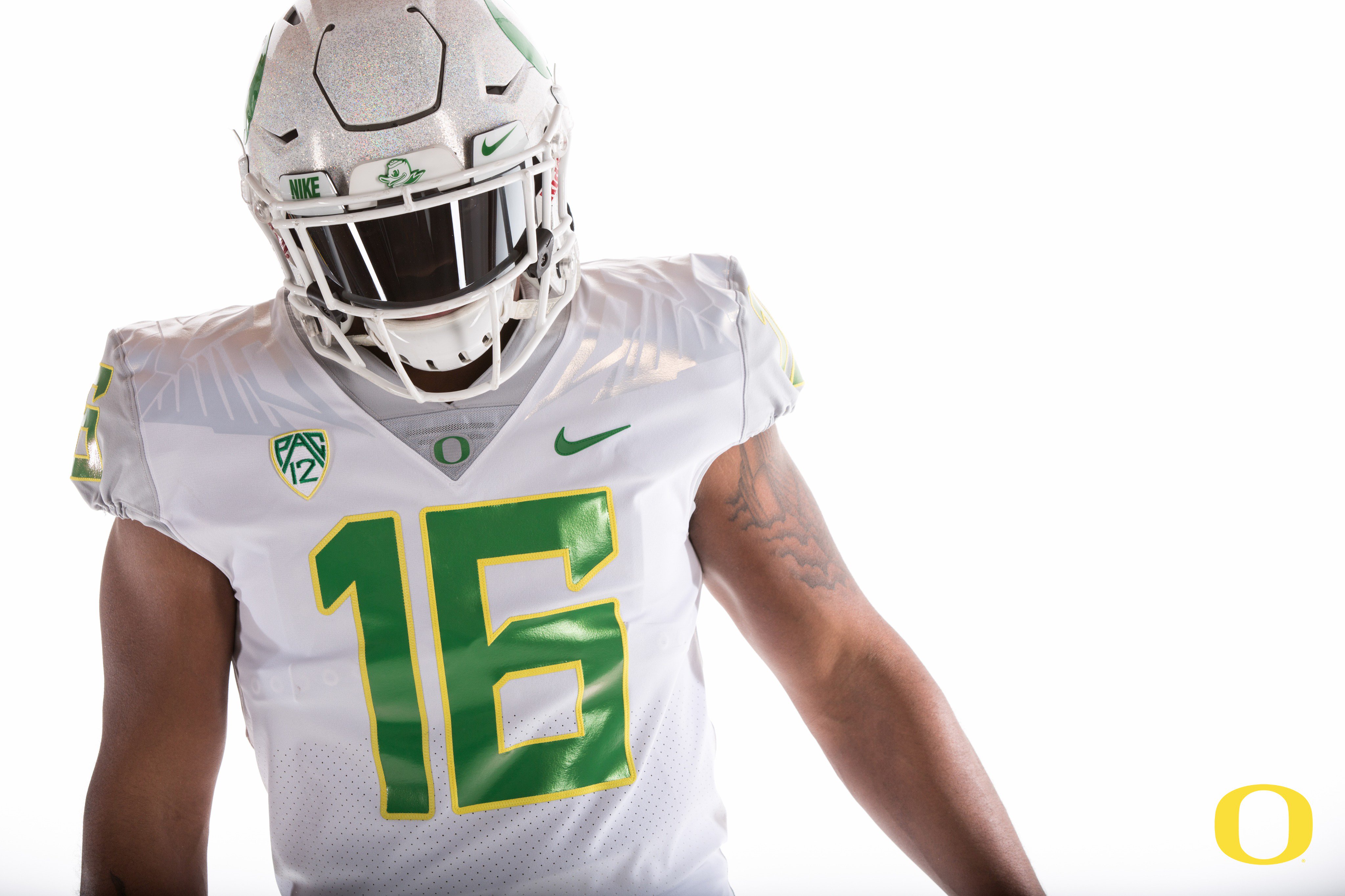 Nov. 3 at USC: Oregon debuted a new white helmet and wore a white