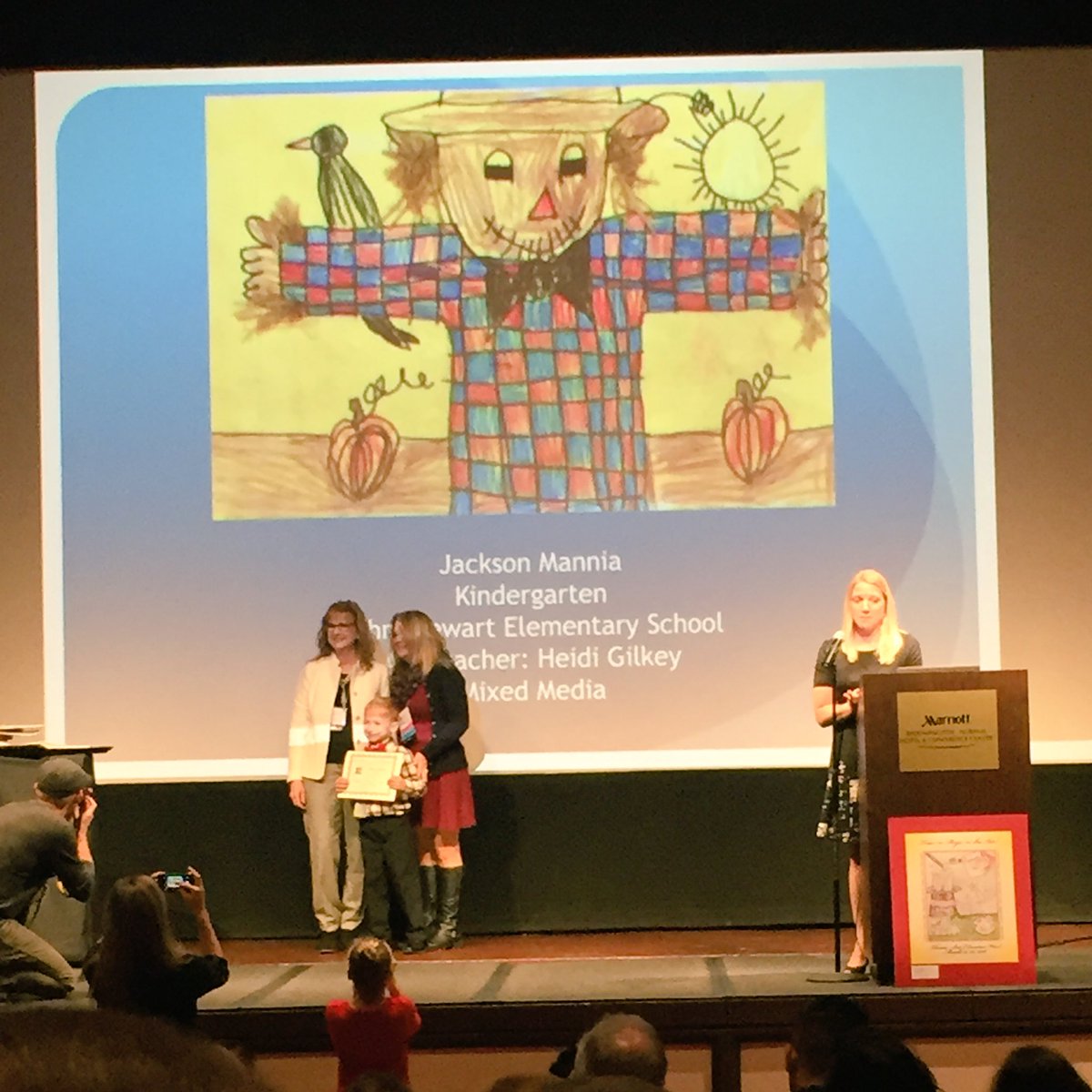 ArtKST's tweet photo. Two KST students accepting awards at the IL Art Ed Conference in Normal IL. CONGRATS Jackson and Delilah! @KanelandKST https://t.co/I3RORQZt47