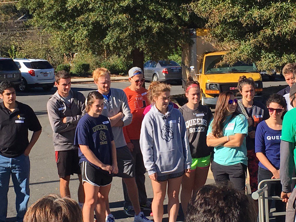 Royals_Cheer's tweet photo. Spotted some other @QueensUniv and @QueensAthletics folks at this morning's "Beds for Kids" event! #sedmin https://t.co/ooDBVYOtWf