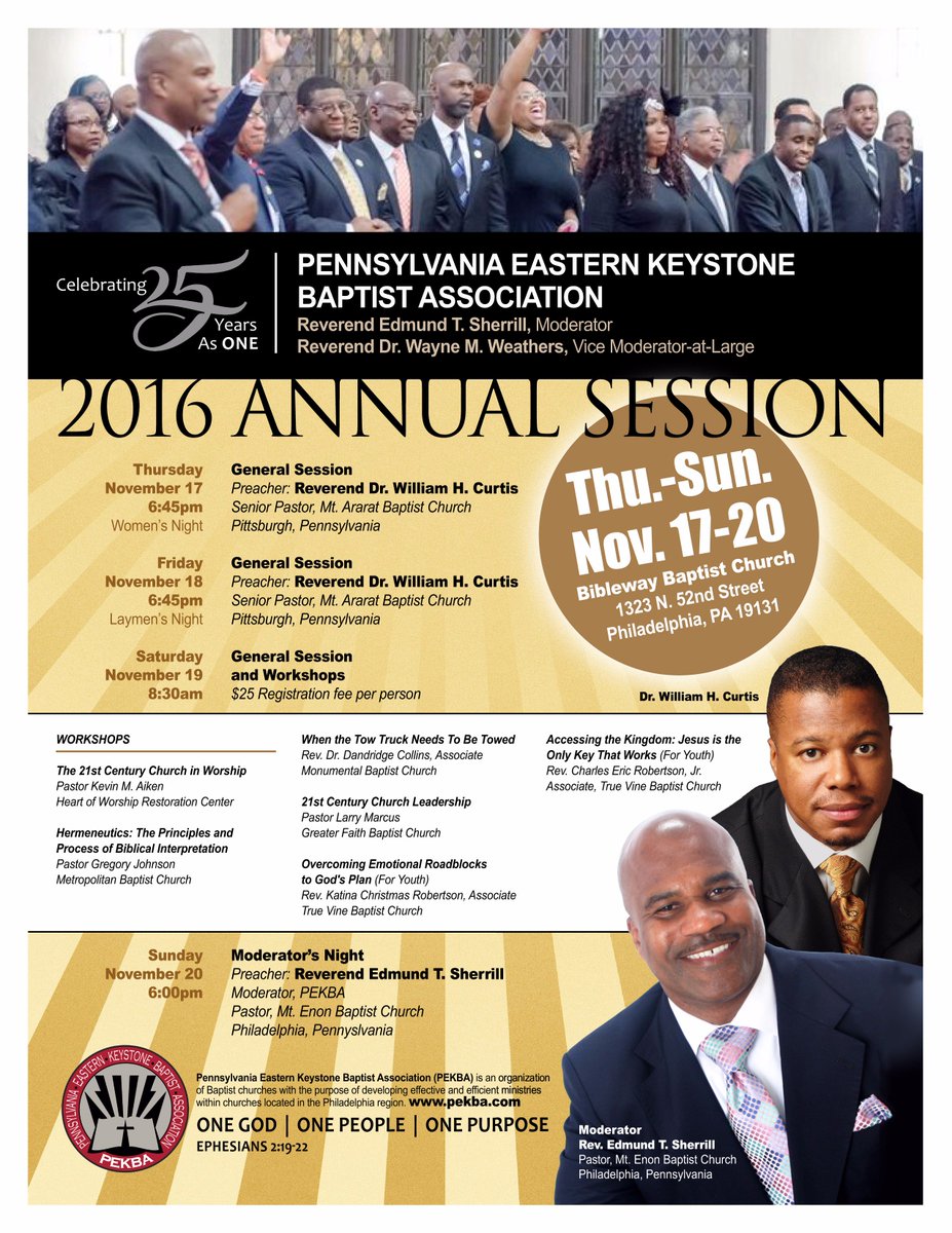 PEKBAssociation's tweet photo. PEKBA 25th Annual Session! Nov. 17-20 @BibleWayBC https://t.co/uZQ9BbQF9v