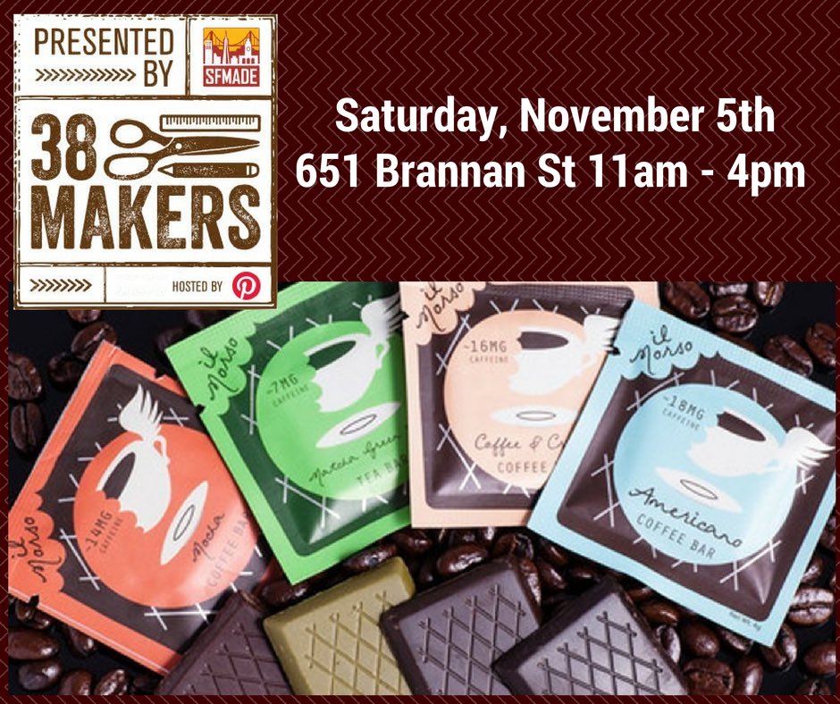 We'll be at the #38Makers holiday fair at <a href="/Pinterest/">Pinterest</a> today. Hope to see you there! #SFMade