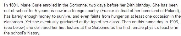 pourmecoffee's tweet photo. 125 year ago today: this turned out pretty good for everyone. She also won Nobels in both physics and chemistry (h/t @OnThisDayinMath). https://t.co/bYFXL0fBYV