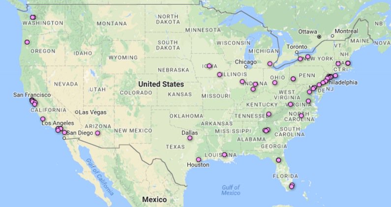 christopherwink's tweet photo. Here's where today's 100 #openbracketDE technologists traveled to Wilmington from. (Background info https://t.co/Ho2BVGi0v4) https://t.co/1Z3n7RfhXq