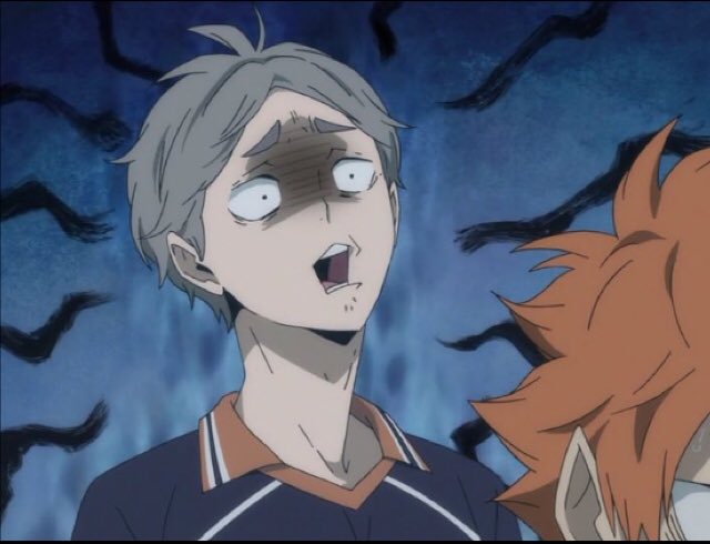 あや 趣味垢 スガさん最近顔芸極めてるよね 最初らへんは優しくて気配りできて Theお母さんって感じやったのに この頃顔芸までプラスされつつあると思う 特に最後のデキスギ君ですかウシワカ君は笑った スガさん顔芸 菅原孝支 ハイキュー3期見てる