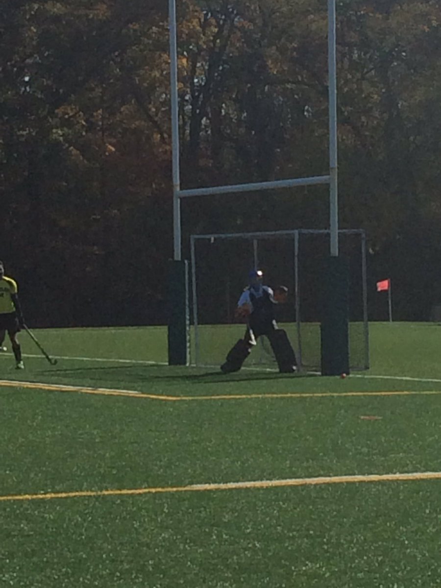 NDFhockey's tweet photo. Our very own Caity McDonnell playing goal for the first time!! #teamplayer #fieldhockey https://t.co/trvhLCoVBj