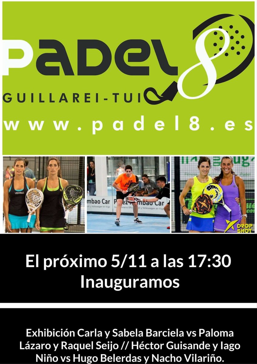 Paloma Lázaro Gómez estará esta tarde jugando un partido de exhibición en Tui en la inauguración del club Padel 8🎾🎾🎾 #TeamSANE #pádel