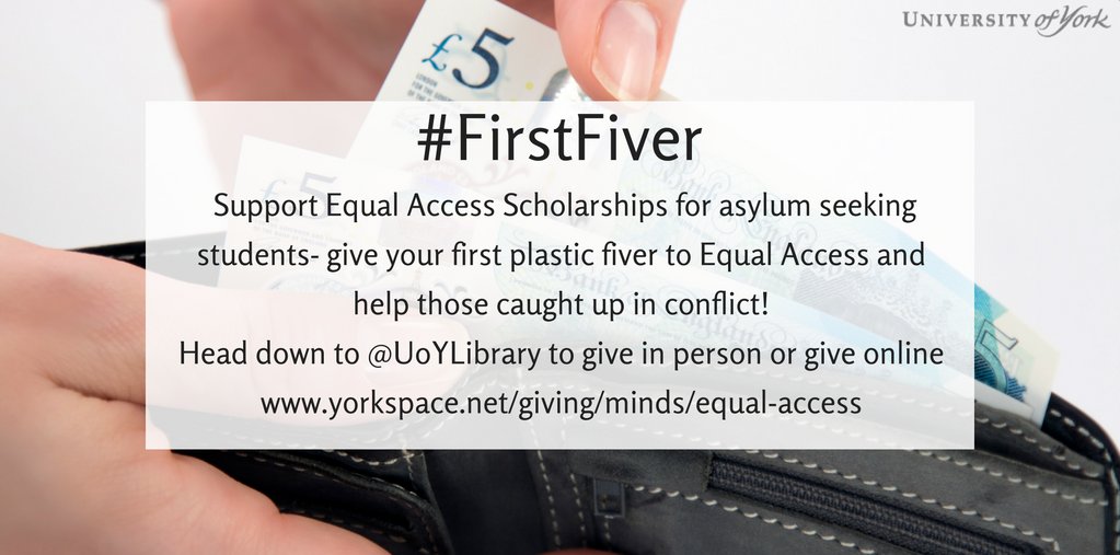 GivingToYork's tweet image. So far our #FirstFiver appeal has raised over £1000 thanks to staff @UniOfYork! There's still time to give yorkspace.net/giving/minds/e…