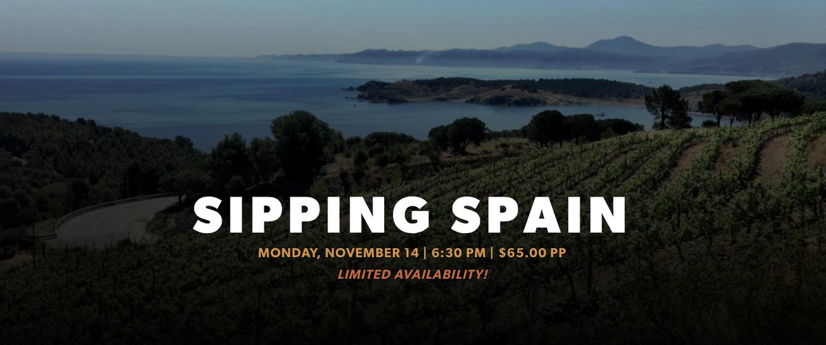 Tickets on sale NOW for Sipping Spain! Our second event November 14 6:30pm. Purchase here: ow.ly/GNd0305FDtI  ....