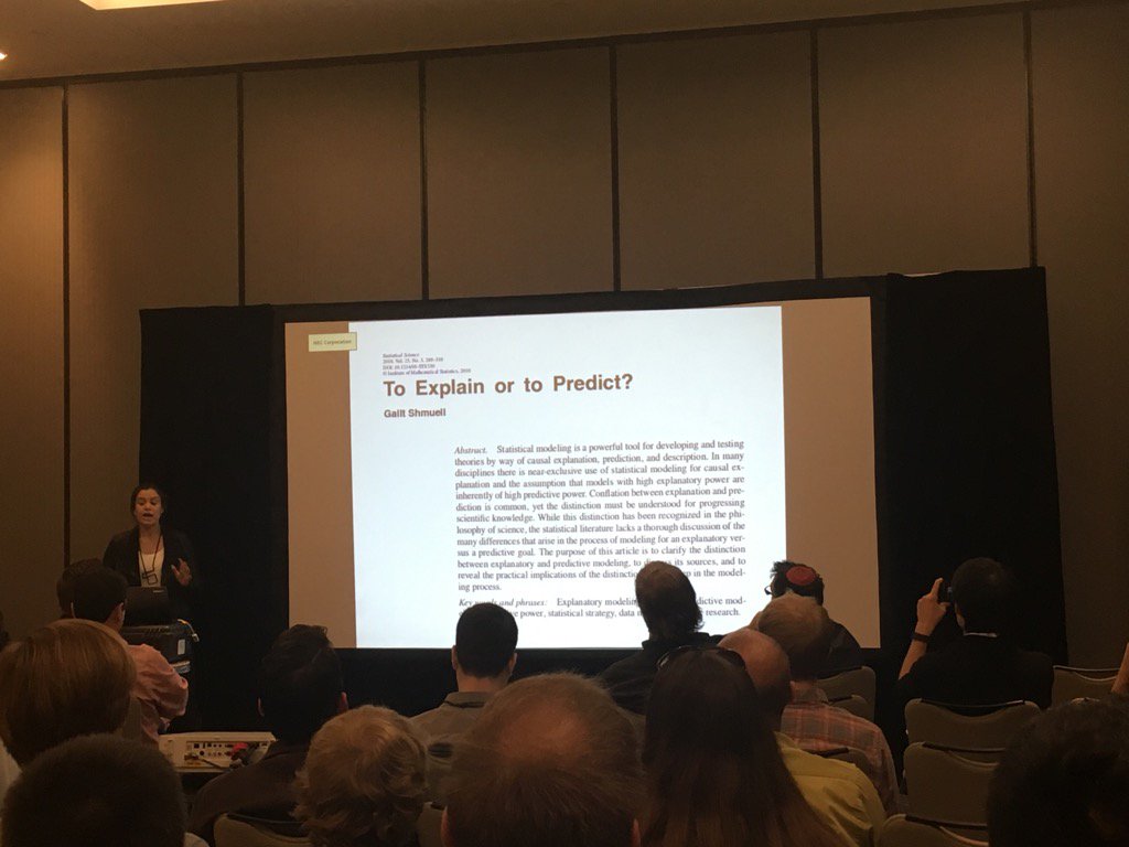 jacobeisenstein's tweet image. .@hannawallach on prediction, explanation and measurement at the CSS workshop at #emnlp2016
