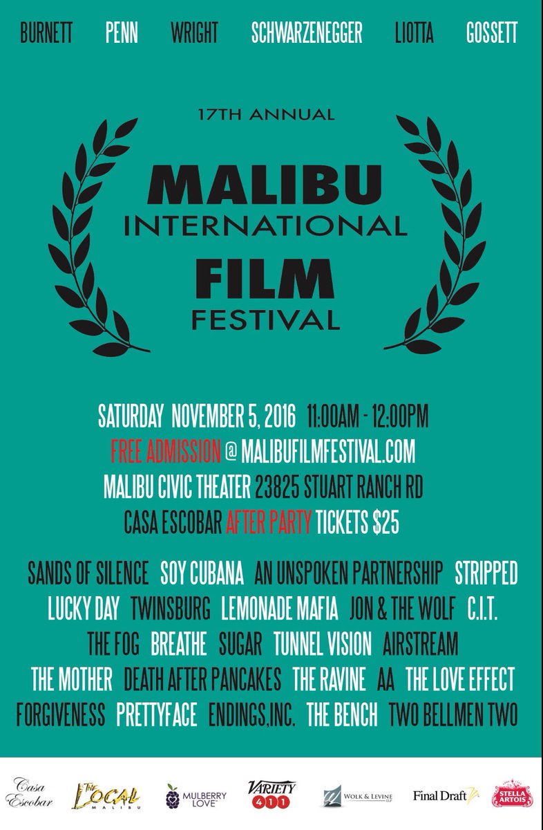 jessicajanos's tweet photo. Join us tonight @MalibuFilmFest for @prettyfacemovie 7pm screening and after party at Casa Escobar Malibu https://t.co/L4X1mjDZjt