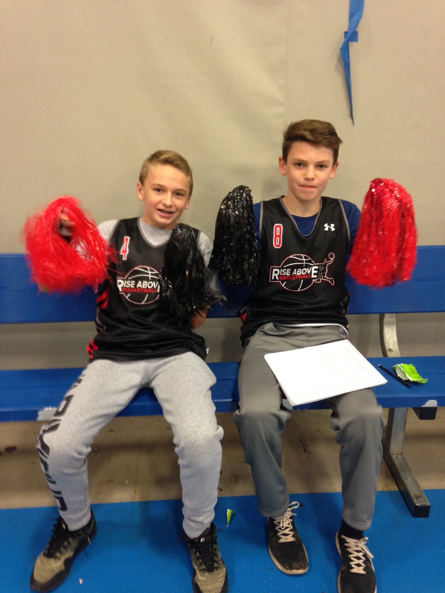 mkpesko's tweet photo. Two players down with broken fingers on 7th grade Costa ... still cheering on the team! @Rise_AboveBball #RABFam https://t.co/2u6U7YqkrY