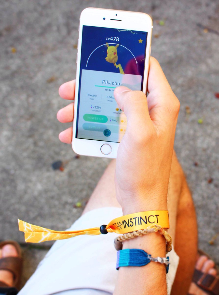 instinctID's tweet photo. Show off your Pokemon while wearing an @instinctID bracelet! #PokemonGO #teaminstinct #pokemon #Pikachu https://t.co/2ndLv3hgMA