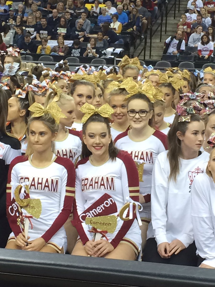 grahamgmen's tweet photo. Cheer Nation and their fans are excited for a good day of competition. #GrahamPride. #NoFearAllCheer https://t.co/yJ4qmRG4nc