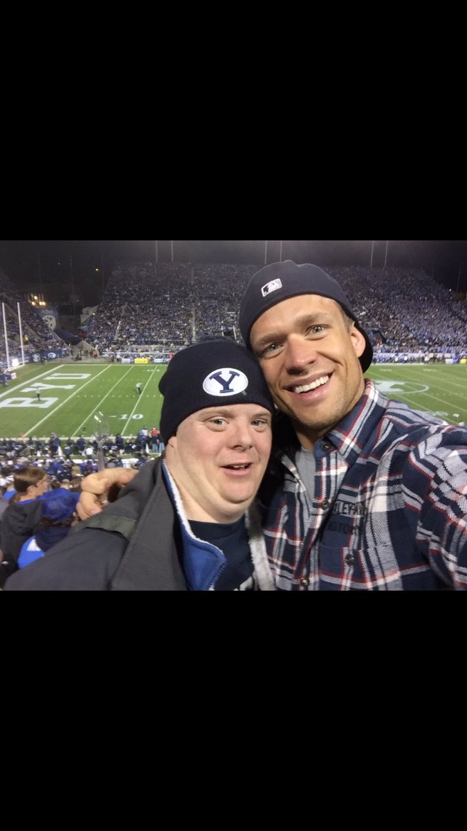 samueliallen's tweet photo. Bryan and I are stoked to go to @byusoccer_w game tonight! We ❤️@BYUCougars! Choose us for the @PapaJohns seat upgrade!🍕#BYUwSOC #pizzaluv https://t.co/om3yASFJ1b