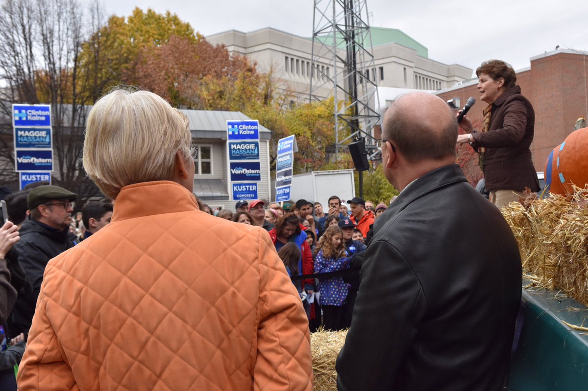 ewarren's tweet photo. Fantastic day in Concord, NH with @JeanneShaheen, @McGovernMA &amp; a whole lotta people ready to go knock on doors! #nhpolitics https://t.co/eoH5aIuzsu