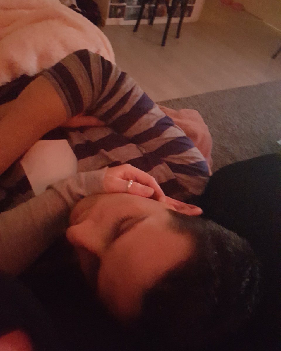 Love is when your bf falls a sleep on your lap ❤