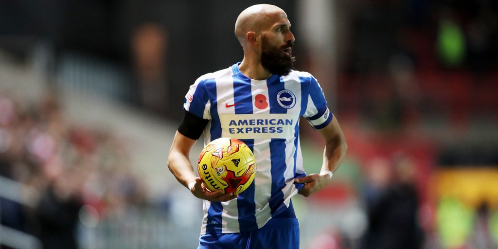 BHAFC's tweet photo. #BHAFC captain Bruno in action. #BHAFC #BCFCvBHA https://t.co/auTMrwWCcK