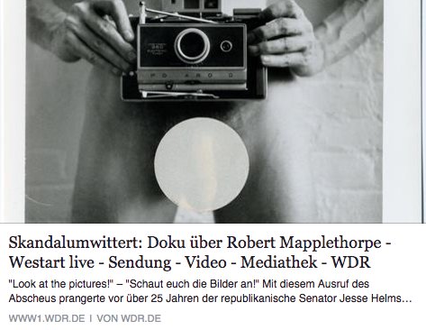 "Schon mit 16 gilt Mapplethorpe als Exzentriker, der so berühmt werden möchte wie seine Ikone Andy Warhol." WDR www1.wdr.de/mediathek/vide…