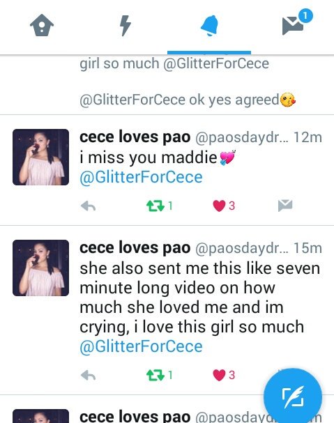 GlitterForCece's tweet photo. nothing has ever made me happier... she spammed ok, i love her so much and she made me smile @paosdaydream https://t.co/as9kY4NUxa