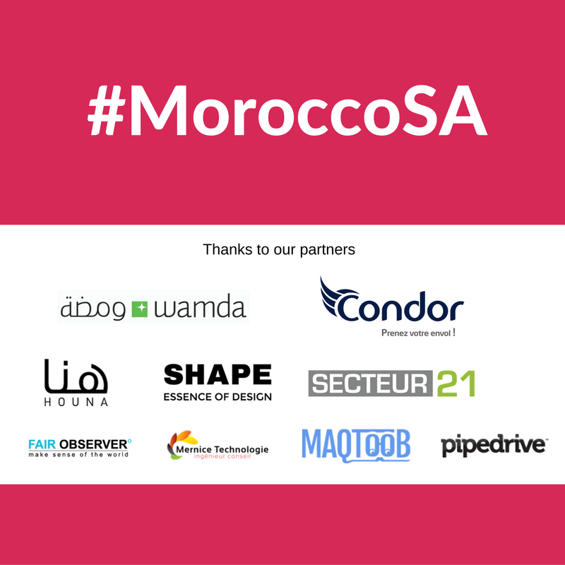 StartupAltitude's tweet photo. Thanks to our sponsors and partners for making Morocco Startup Altitude happen! #MoroccoSA #COP22 @condor_electron https://t.co/VgxMZSdR3p