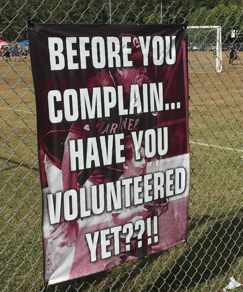 Great sign...District Soccer Tourney.