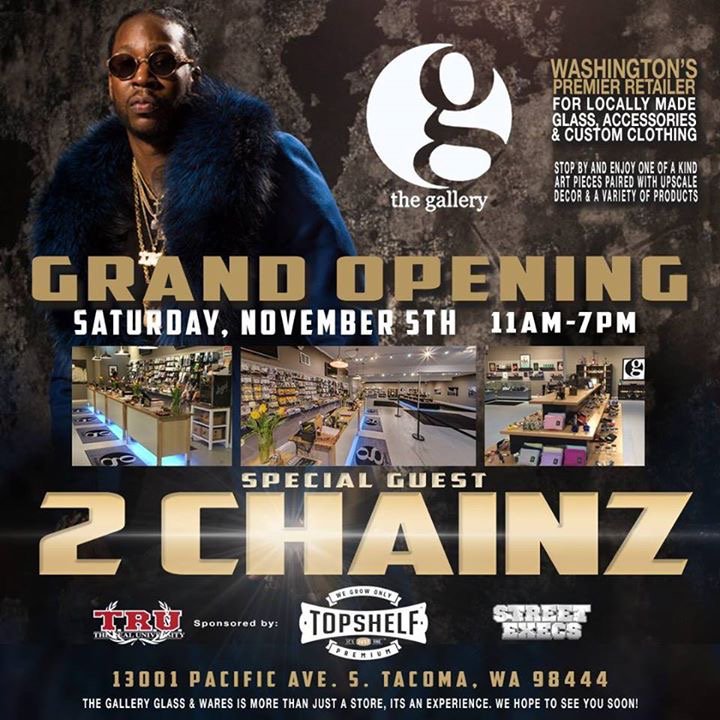 Are you going to the grand opening  <a href="/thegallerywa/">the gallery</a> w host <a href="/2chainz/">Tity Boi (2 Chainz)</a> #topshelfwa #itsjustfire ow.ly/zExm305DUYU