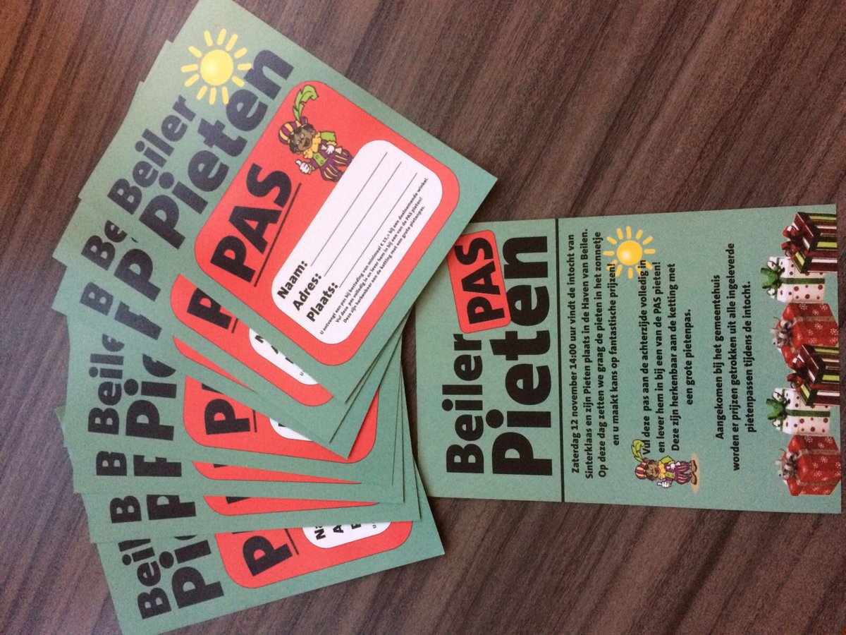 Maandag start de actie! Verzamel zoveel mogelijk #BeilerPietenPassen #bpp Piet gaat voor Sinterklaas spelen 12-11!