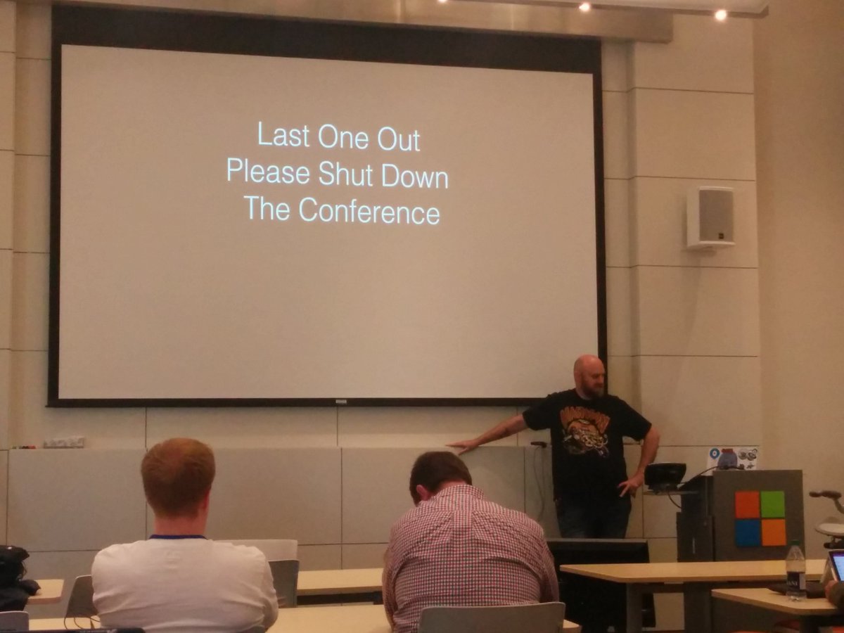 ehogue's tweet image. Closing keynote of the last @TrueNorthPHP  #tnphp16