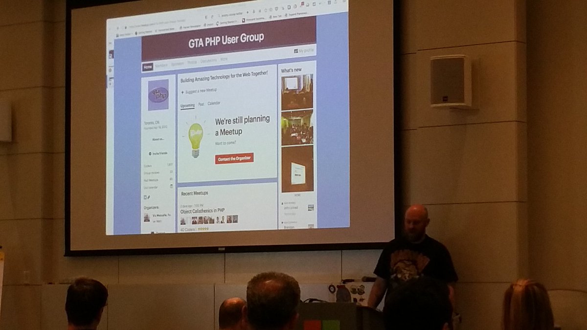 BigMikeClassic's tweet image. Final keynote for @TrueNorthPHP , bittersweet. A great conference comes to an end. #tnphp16